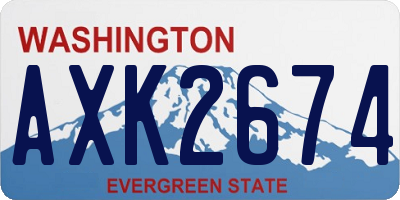 WA license plate AXK2674