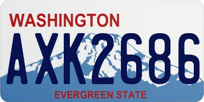 WA license plate AXK2686