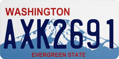 WA license plate AXK2691