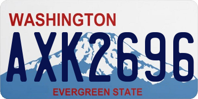 WA license plate AXK2696