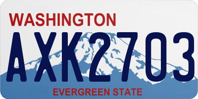 WA license plate AXK2703