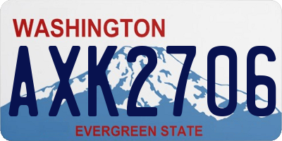 WA license plate AXK2706