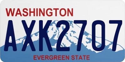 WA license plate AXK2707