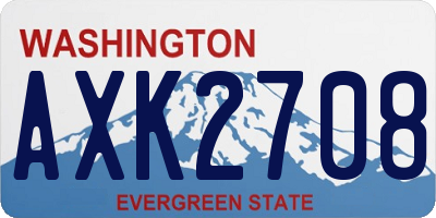 WA license plate AXK2708