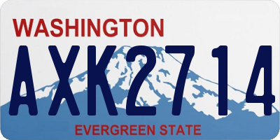 WA license plate AXK2714