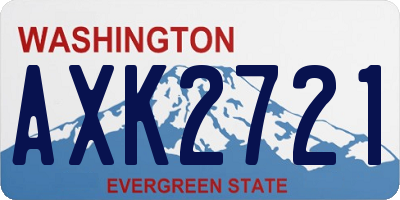 WA license plate AXK2721