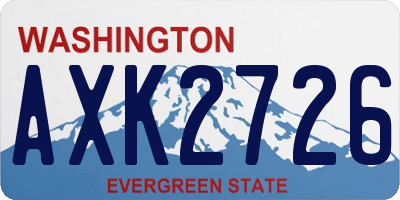 WA license plate AXK2726