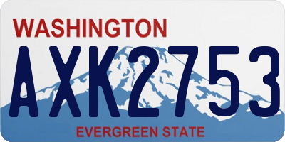 WA license plate AXK2753
