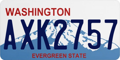 WA license plate AXK2757