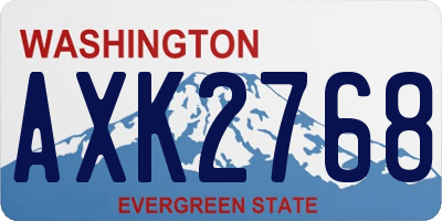 WA license plate AXK2768