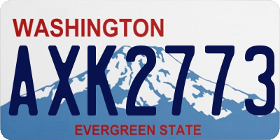 WA license plate AXK2773