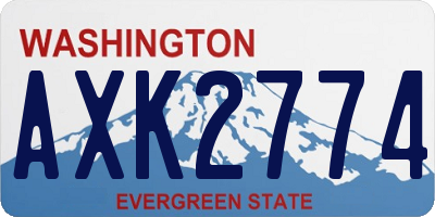 WA license plate AXK2774