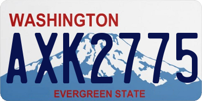 WA license plate AXK2775