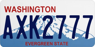 WA license plate AXK2777