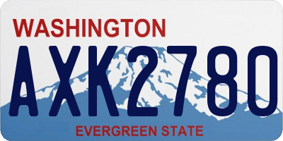 WA license plate AXK2780
