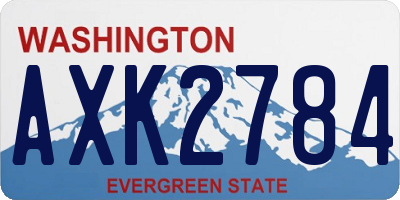 WA license plate AXK2784