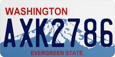 WA license plate AXK2786