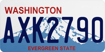 WA license plate AXK2790
