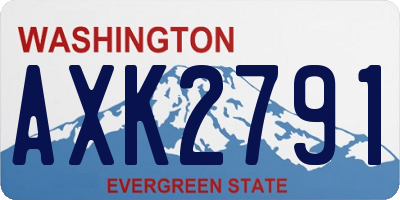 WA license plate AXK2791