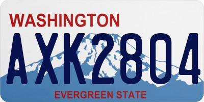 WA license plate AXK2804