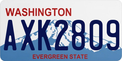 WA license plate AXK2809