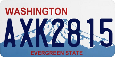WA license plate AXK2815