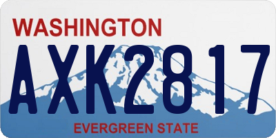 WA license plate AXK2817