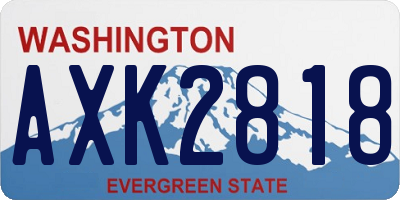 WA license plate AXK2818