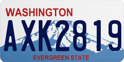 WA license plate AXK2819