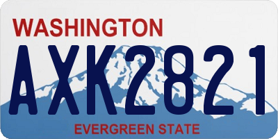 WA license plate AXK2821