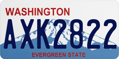 WA license plate AXK2822
