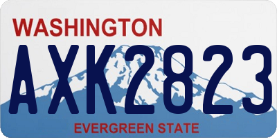 WA license plate AXK2823