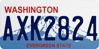 WA license plate AXK2824