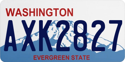 WA license plate AXK2827