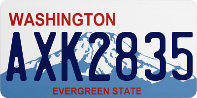 WA license plate AXK2835