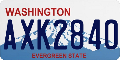 WA license plate AXK2840