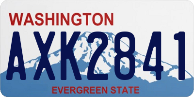 WA license plate AXK2841