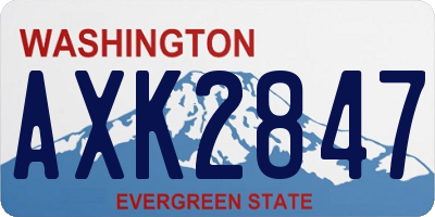WA license plate AXK2847