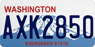 WA license plate AXK2850