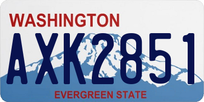 WA license plate AXK2851