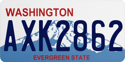 WA license plate AXK2862
