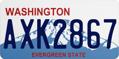 WA license plate AXK2867