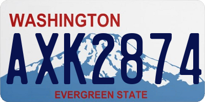 WA license plate AXK2874
