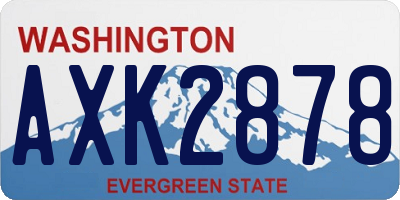 WA license plate AXK2878