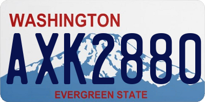 WA license plate AXK2880