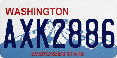 WA license plate AXK2886