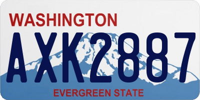 WA license plate AXK2887