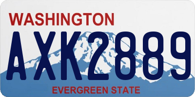 WA license plate AXK2889