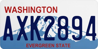 WA license plate AXK2894