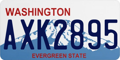 WA license plate AXK2895